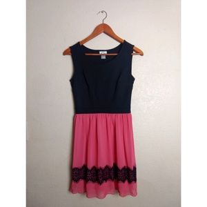 2/$25 Coral & Black Sleeveless Dress